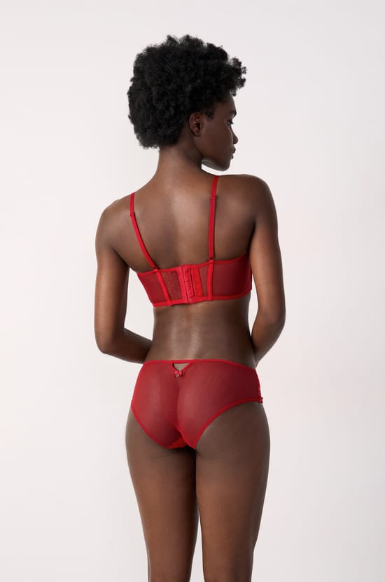 Embroidered Tulle Boyshorts;${refinementColor}