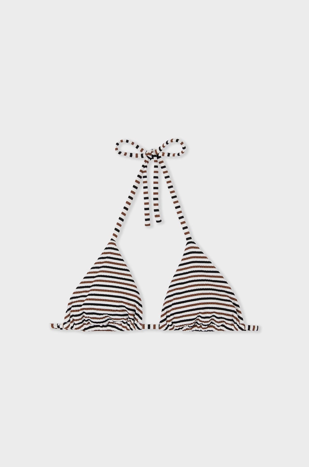 Striped Triangle Bikini Top;${refinementColor}