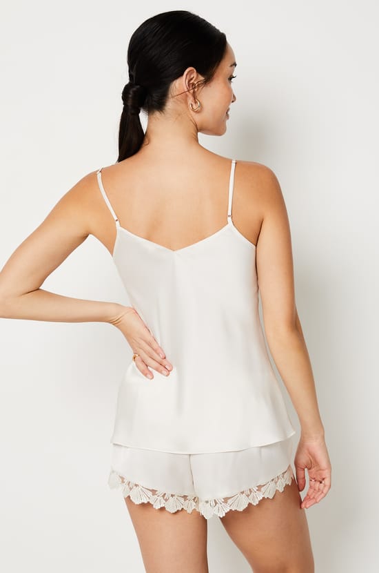 Lace Detail Satin Camisole;${refinementColor}