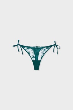 Tanga de hilo de tul bordado;${refinementColor}