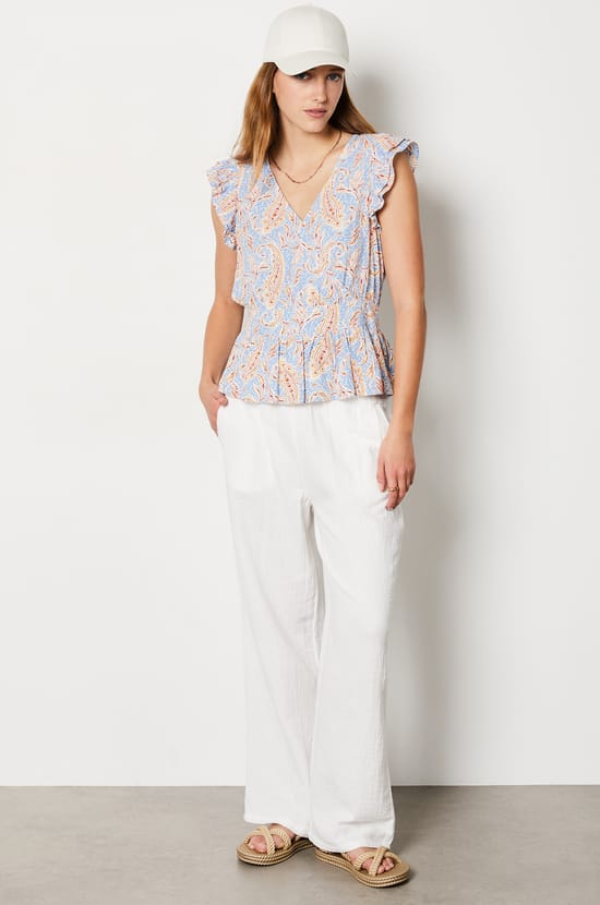 Sleeveless Patterned Top;${refinementColor}