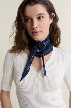 Foulard en coton &agrave; motifs;${refinementColor}