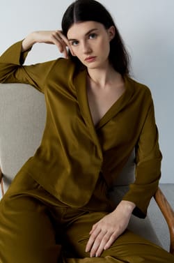 Smooth Tie-Front Pyjama Shirt;${refinementColor}