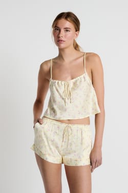Top de pyjama imprimé à fleurs;${refinementColor}