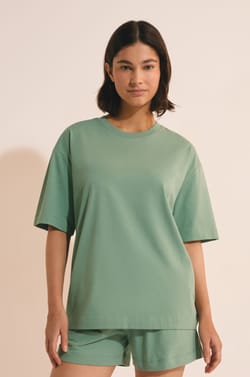 T-shirt de pyjama manches courtes en coton;${refinementColor}