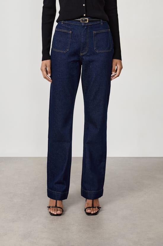 Straight Cotton Jeans;${refinementColor}