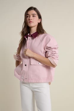 Short Velvet Collar Jacket;${refinementColor}