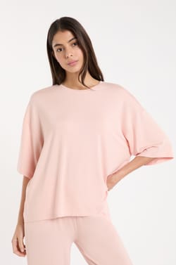 T-shirt de pyjama col rond large;${refinementColor}
