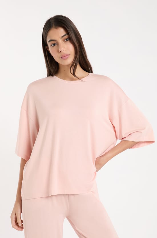 T-shirt de pyjama col rond large;${refinementColor}