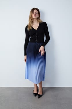 Pleated Midi Skirt;${refinementColor}