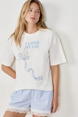 Pyjama T-shirt met print;${refinementColor}