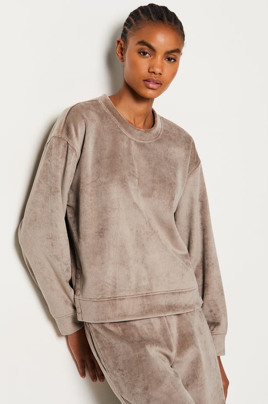 Ribbed Pyjama Sweatshirt;${refinementColor}