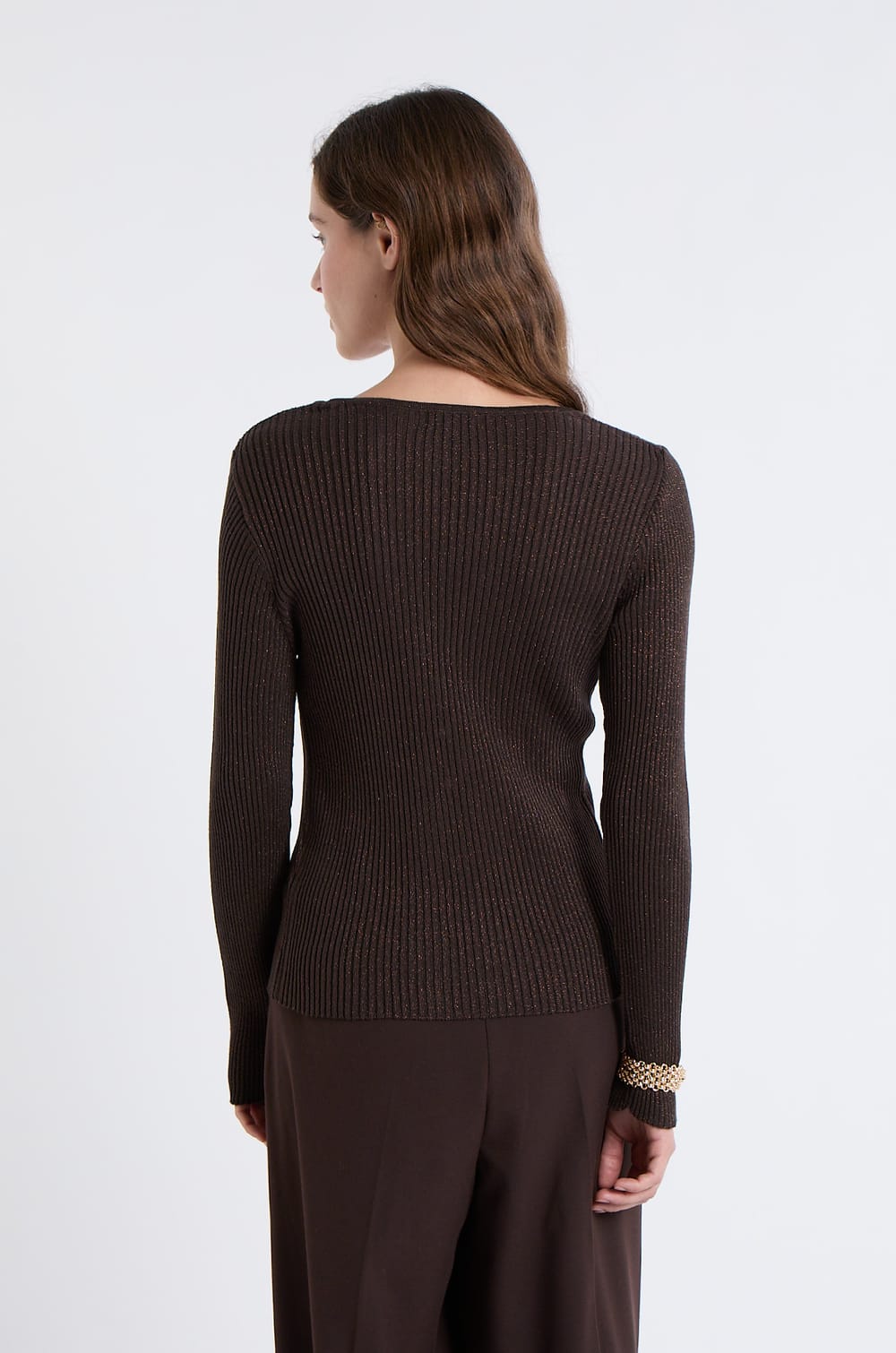 Cardigan irisé avec boutons dorés;${refinementColor}