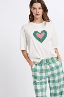 T-shirt de pyjama manches courtes en coton;${refinementColor}