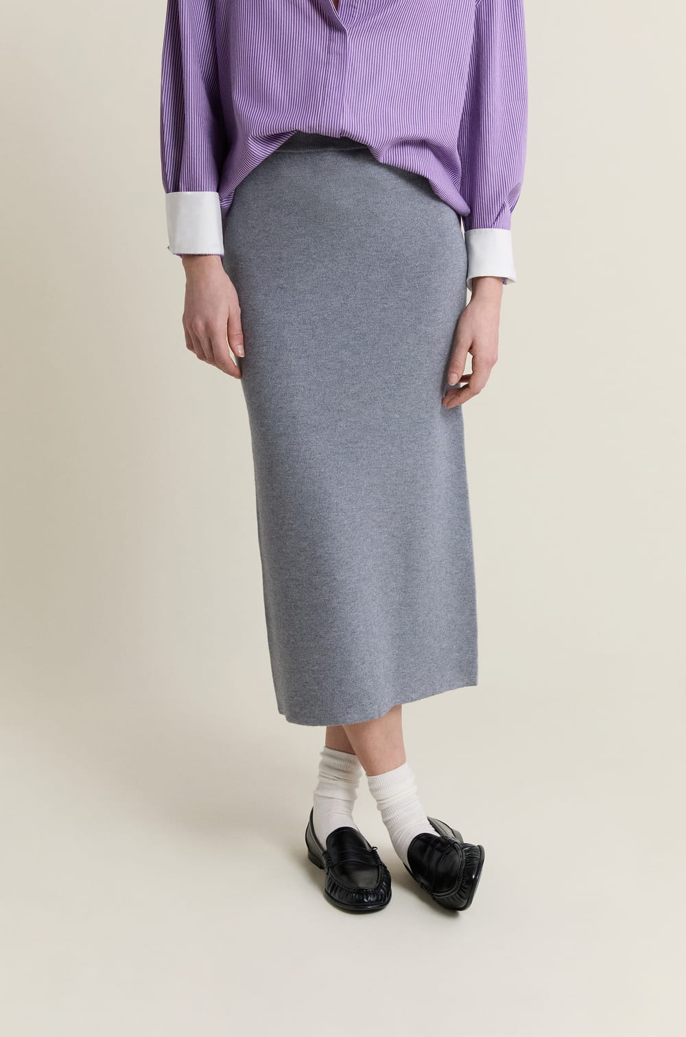 Jupe longue en tricot;${refinementColor}