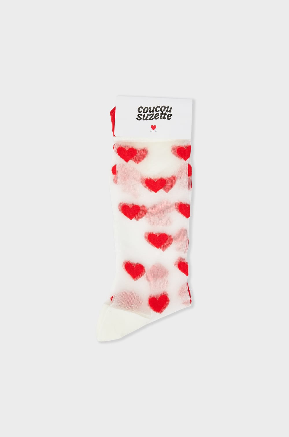 Chaussettes transparentes à motifs coeurs Coucou Suzette;${refinementColor}