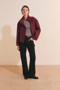 Trench court &agrave; col montant avec coton;${refinementColor}
