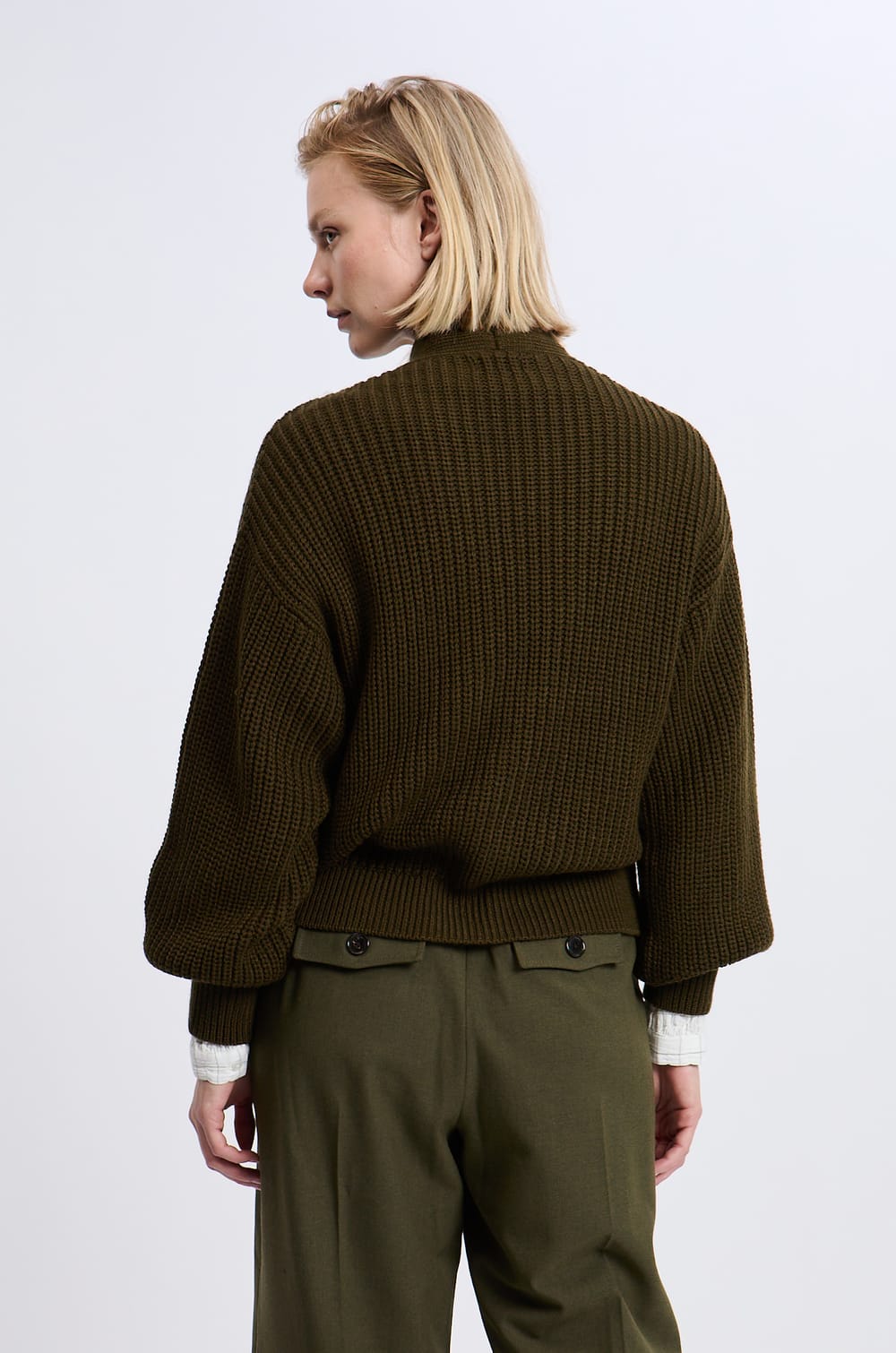 Gilet à manches longues grosse maille;${refinementColor}