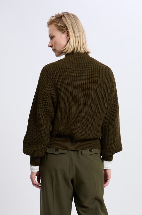 Gilet à manches longues grosse maille;${refinementColor}