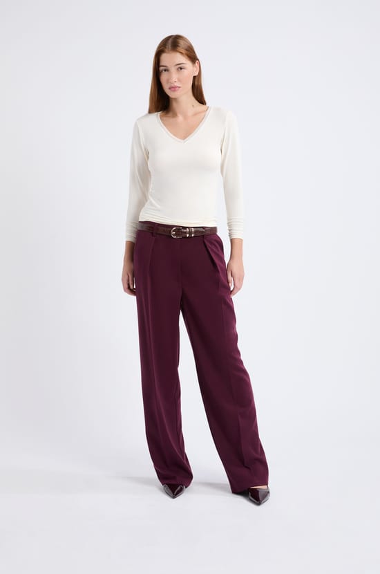 Long Sleeve Thermal Knit T-Shirt;${refinementColor}