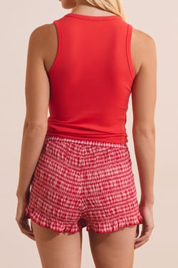 Short en coton crinkle &agrave; motifs;${refinementColor}