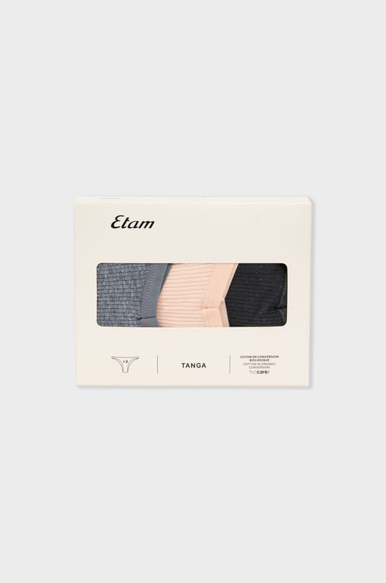 Pack of 3 Cotton Tangas;${refinementColor}