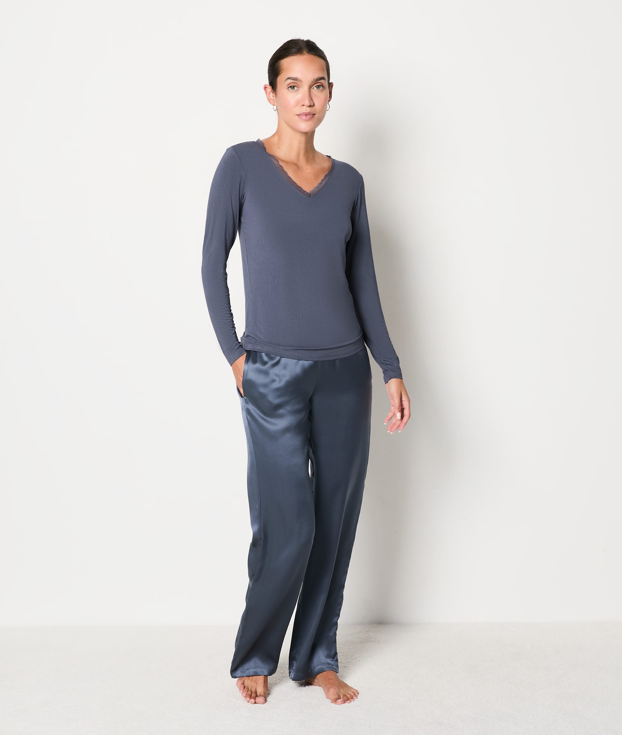 Robe Cocktail Sexy Manches Longues Maille - Col V Plissé Pour Soirée Automne/hiver
