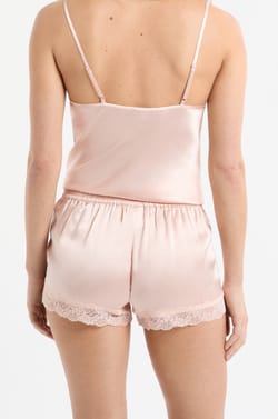 Shorts aus Seide mit Spitzendetails;${refinementColor}