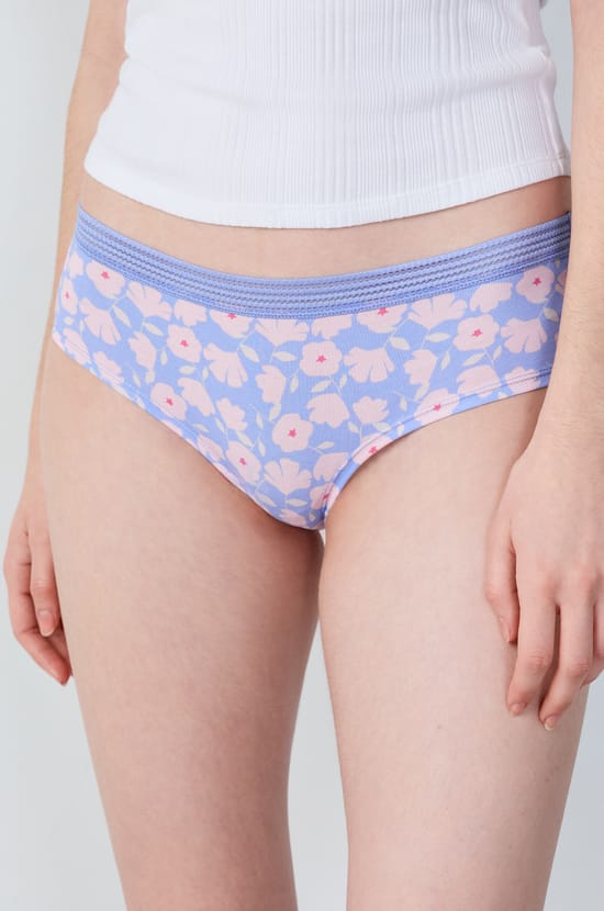 Pack of 3 Cotton and Lace Boyshorts;${refinementColor}