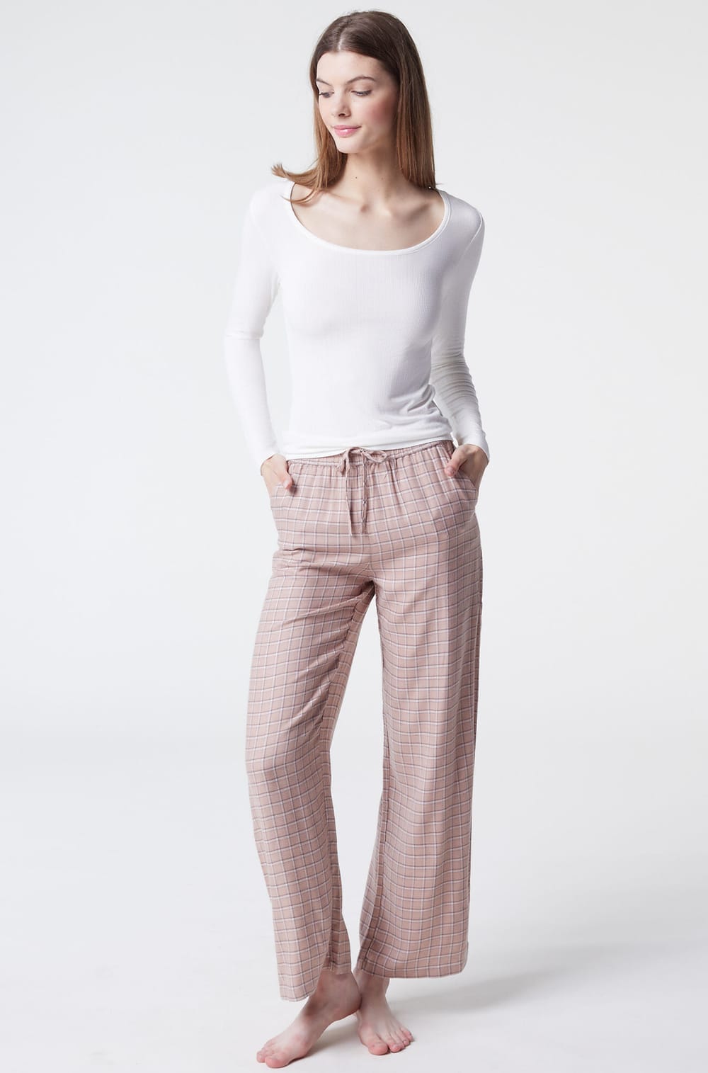 karierte pyjamahose rot