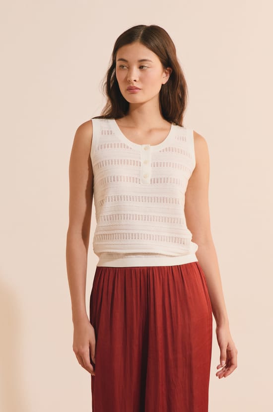 Top en maille ajour&eacute;e;${refinementColor}
