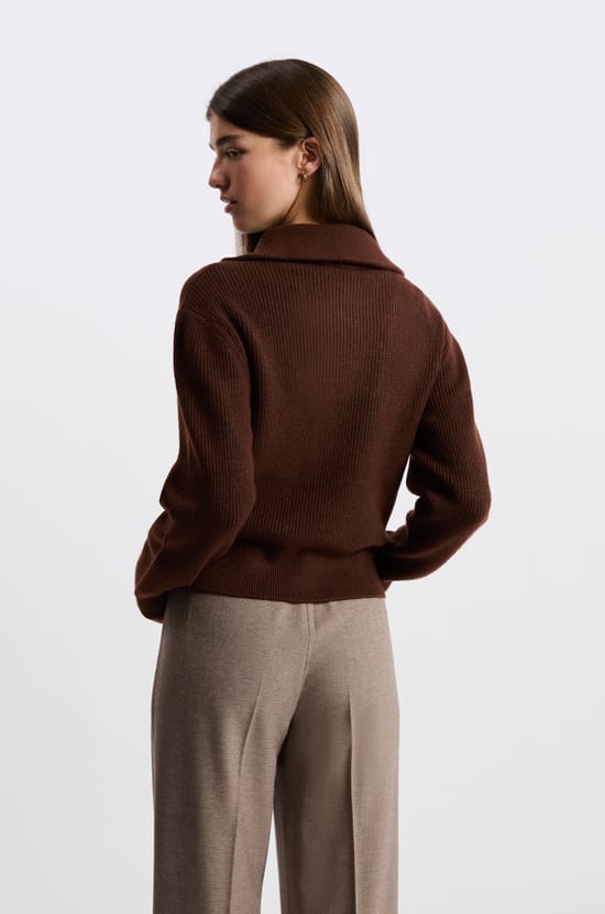 Trucker Collar Sweater;${refinementColor}