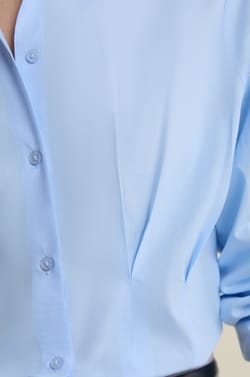 Fitted Shirt with Flat Pleats;${refinementColor}