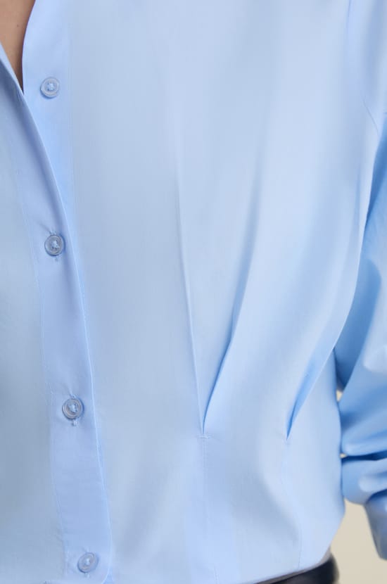 Fitted Shirt with Flat Pleats;${refinementColor}