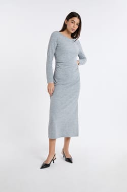 Robe longue &agrave; col bateau;${refinementColor}