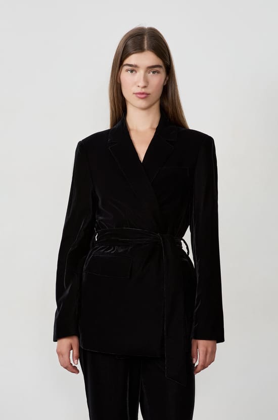 Tie-Belt Blazer;${refinementColor}