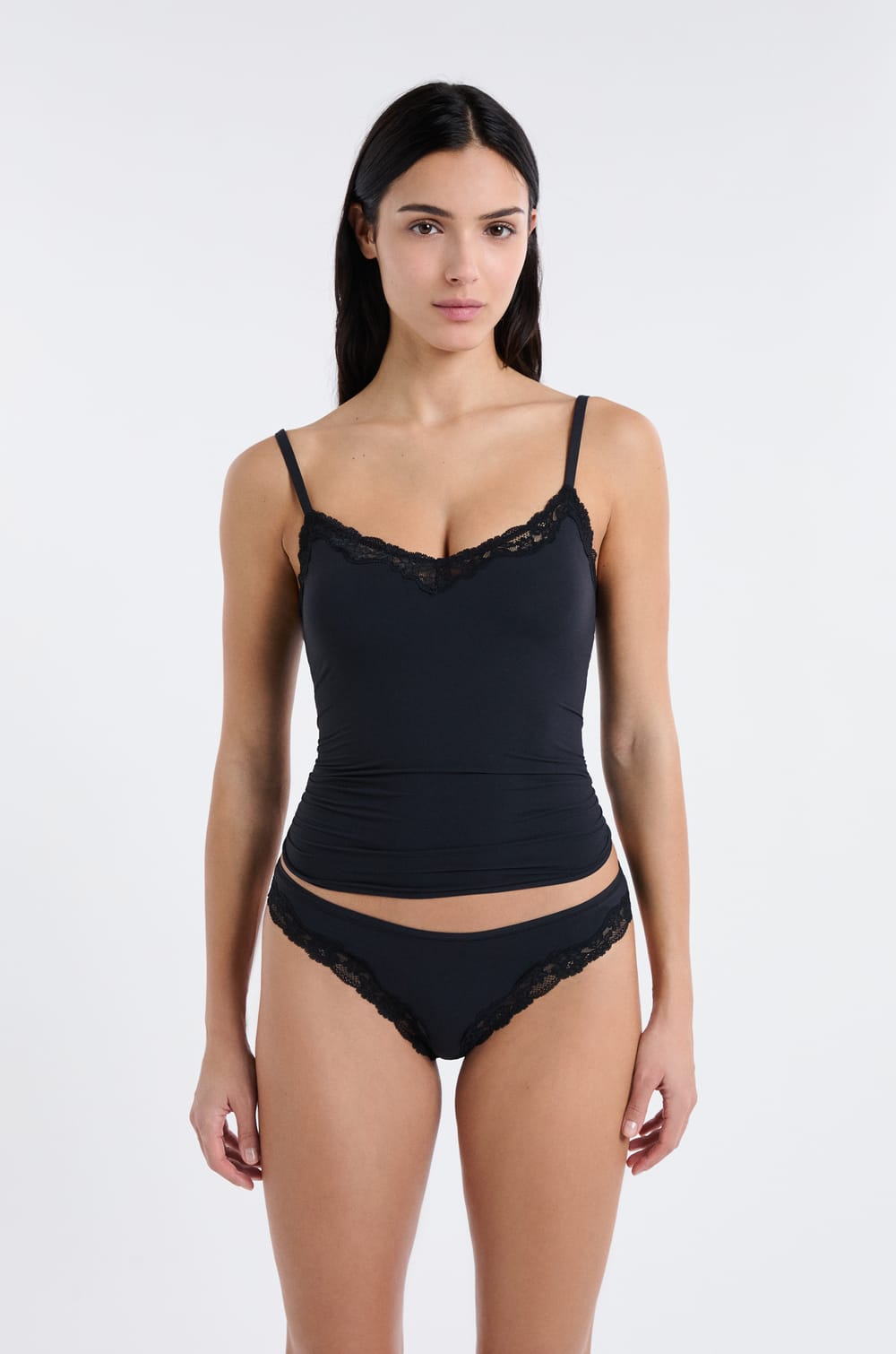 Microfibre and Lace Tanga;${refinementColor}