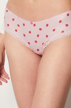 Lace Detail Printed Boyshort;${refinementColor}