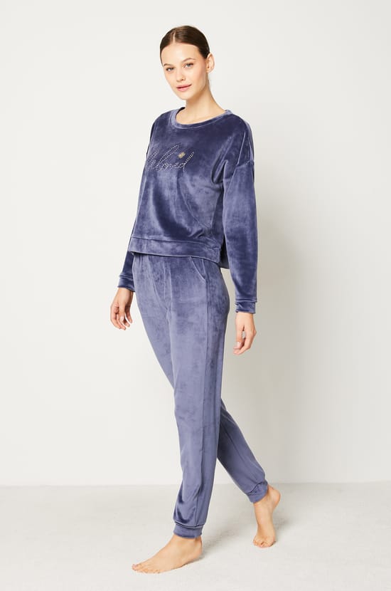 Velvet Pyjama Trousers;${refinementColor}