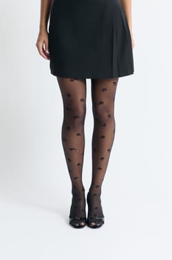 Collant transparent &agrave; motifs fleurs;${refinementColor}