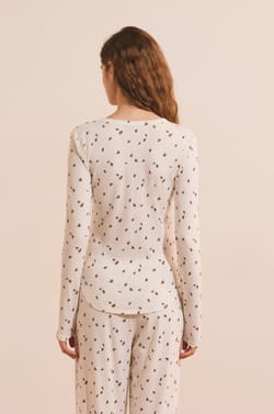 T-shirt manches longues &agrave; motifs;${refinementColor}