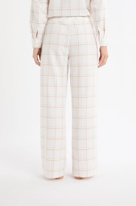 Pantalon de pyjama à carreaux en coton;${refinementColor}