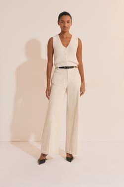 Sleeveless Cardigan with Cotton;${refinementColor}