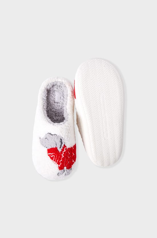 Chaussons à motifs en fausse fourrure;${refinementColor}