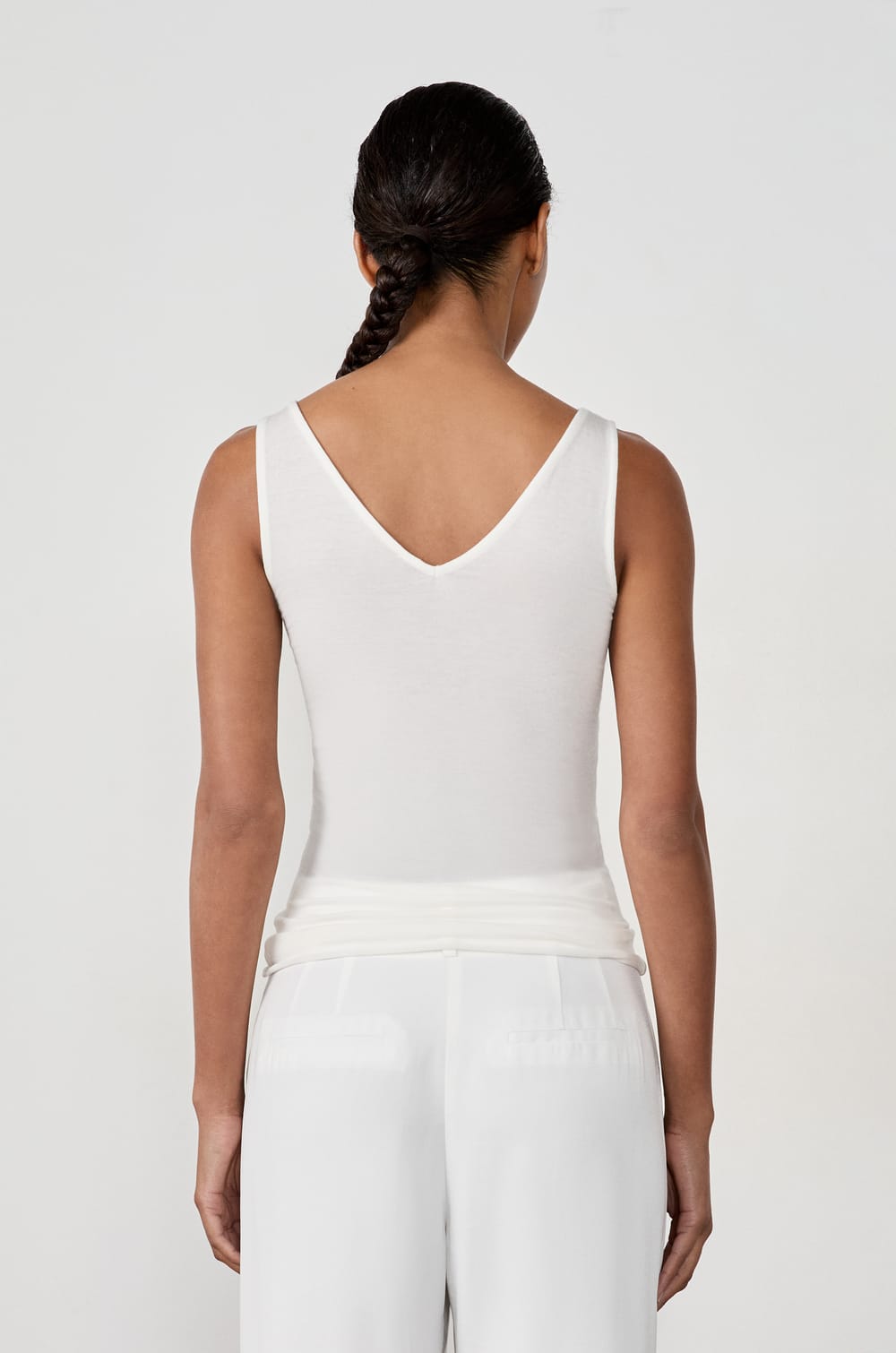Tank Top with Cashmere in Thermal Knit;${refinementColor}