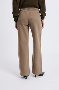 Wide Cotton Jeans with Drawstring;${refinementColor}