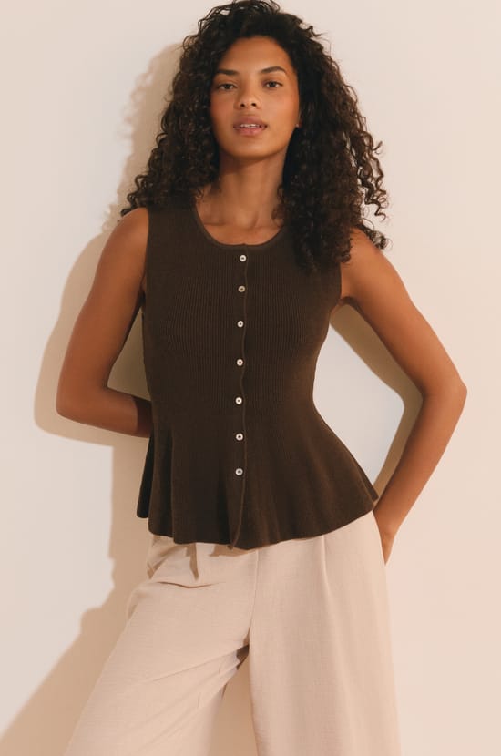 Cardigan sans manches avec coton;${refinementColor}