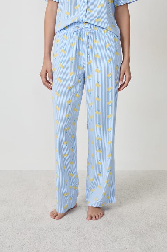Printed Pyjama Trousers;${refinementColor}