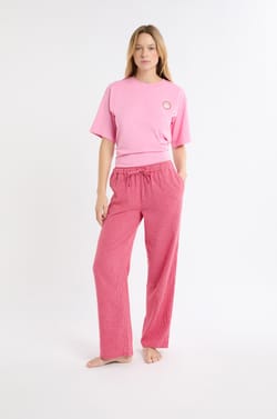 Checkered Cotton Pyjama Trousers;${refinementColor}