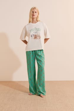 T-shirt avec motifs chiens en coton;${refinementColor}